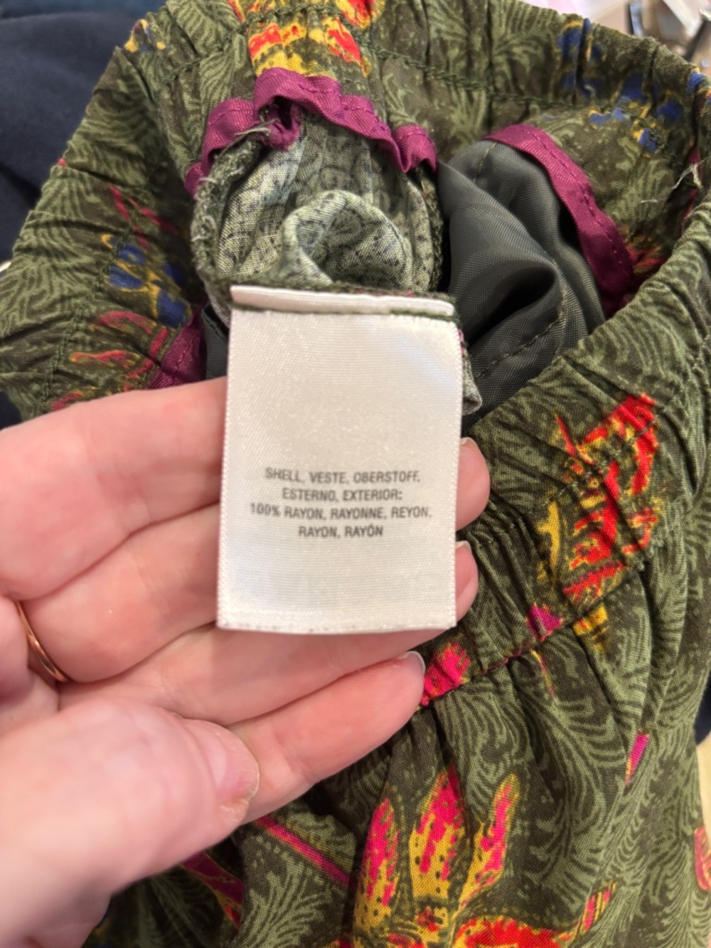 Anthropologie Olive Floral & Butterfly Relaxed Pants. Size XS - Picture 8 of 10